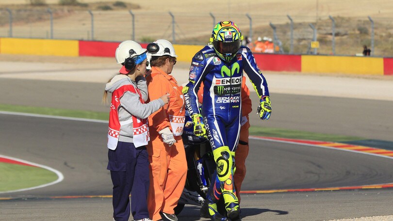 MotoGp Aragon, Rossi: «Acciaccato ma sto bene, spiace per il sesto posto»