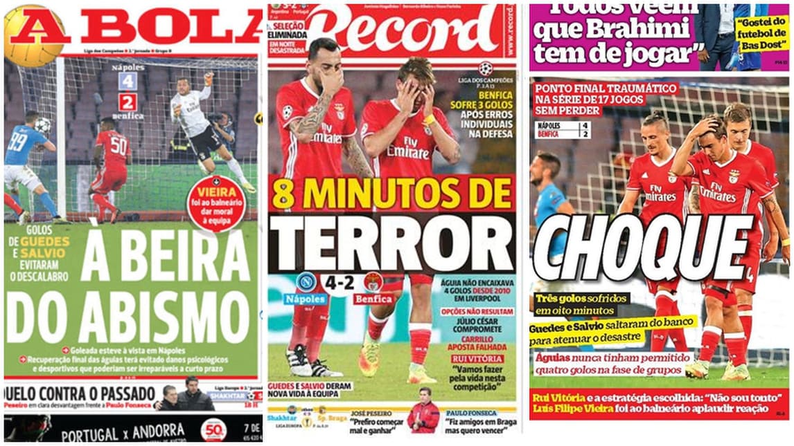 Napoli, poker contro il Benfica: la reazione dei giornali portoghesi