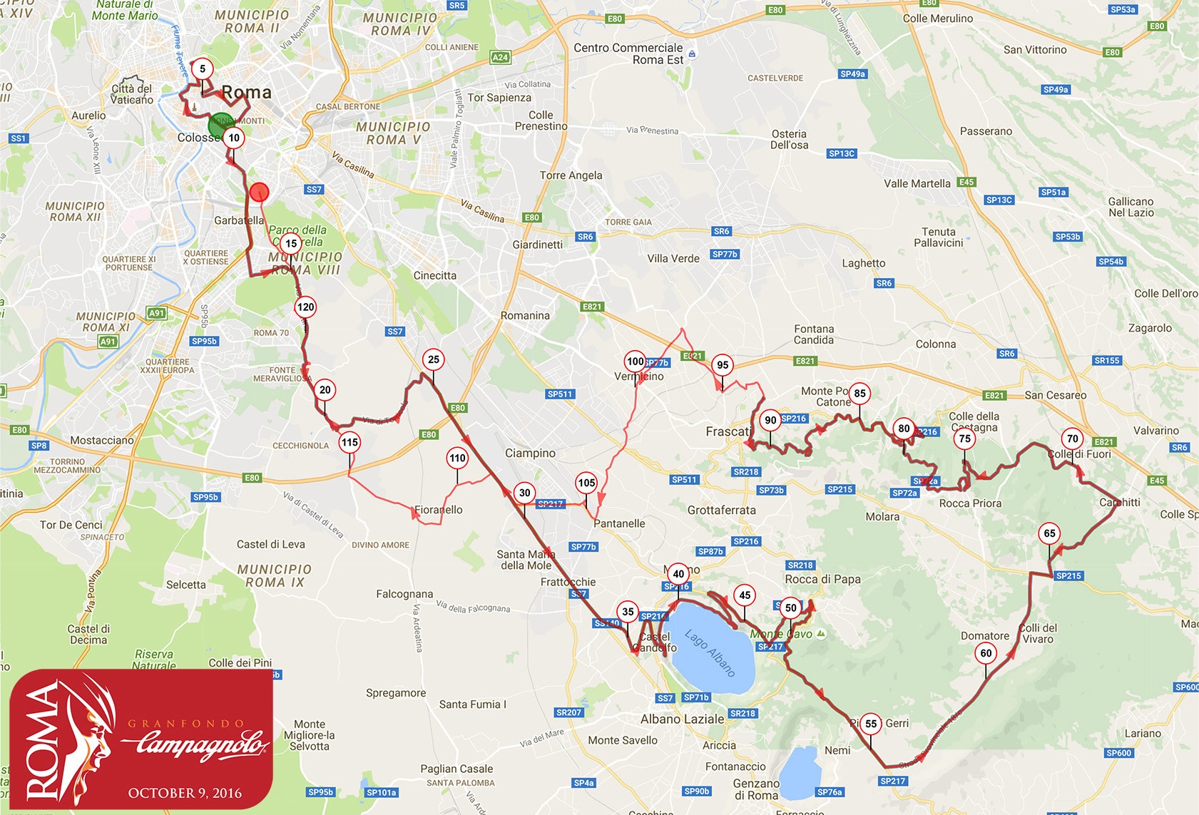 Granfondo Campagnolo Roma - orari di transito e percorsi alternativi