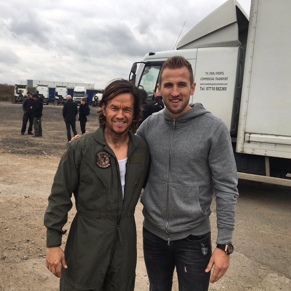 Kane e Vorm del Tottenham in visita sul set di Transformers