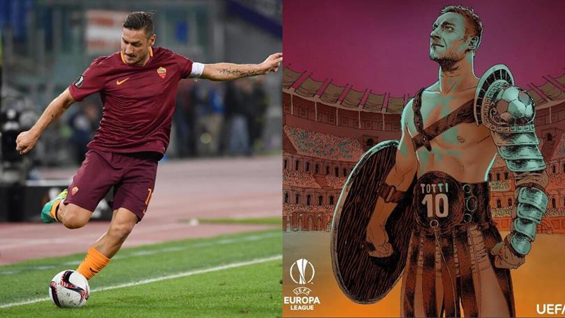 Europa League Roma: Totti, 100 partite in Europa. L'Uefa: «Bravo gladiatore»