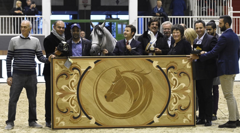Kep Italia premia il vincitore allo Straight Egyptian World Championship