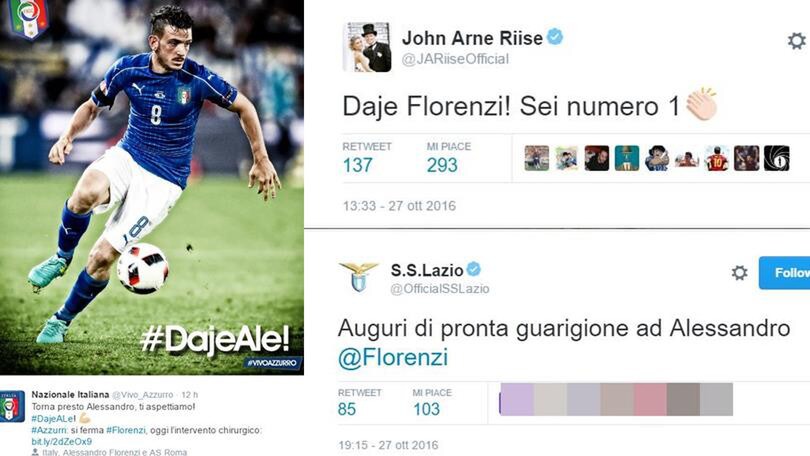 Dalla Lazio alla Nazionale. Quanti messaggi per Florenzi