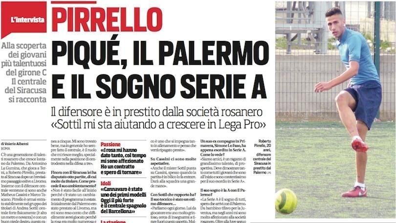 Siracusa, i sogni di Pirrello: la A, il Palermo e Piqué