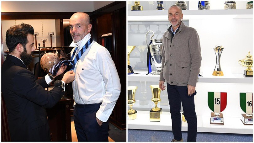 Pioli, shopping nerazzurro e visita alla sede dell'Inter