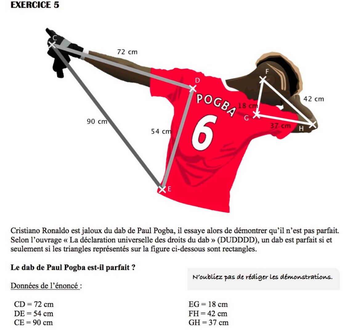La dab dance di Pogba per risolvere il teorema di Pitagora