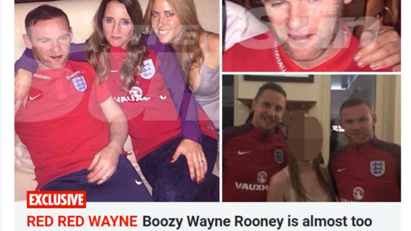 Rooney ubriaco, le foto imbarazzanti finiscono sui giornali