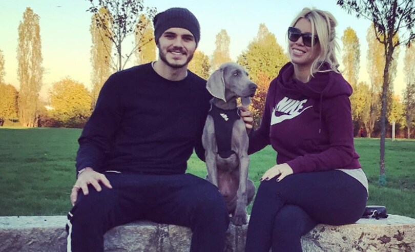 Derby di Milano, Icardi allenta la tensione portando il cane a San Siro