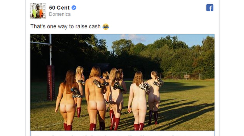 Il rapper 50 cent appoggia le rugbiste "nude"