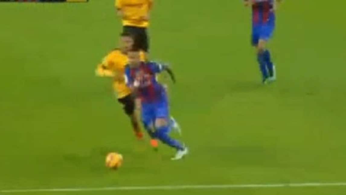 FOTO Barcellona-Malaga, fallo killer di Llorente su Neymar