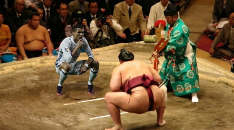 Ronaldo lottatore di sumo: l'esultanza diventa virale