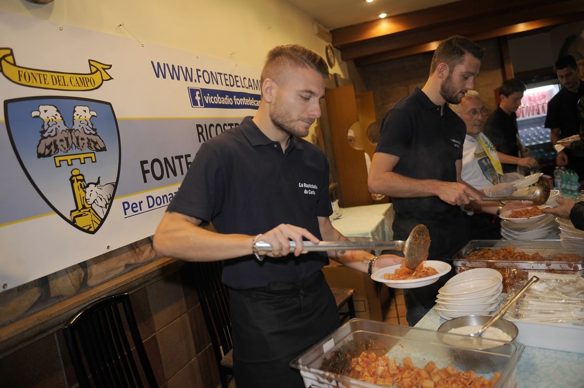 Lazio, Immobile e compagni servono l'Amatriciana per i terremotati