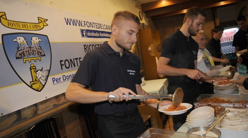 Lazio, Immobile e compagni servono l'Amatriciana per i terremotati