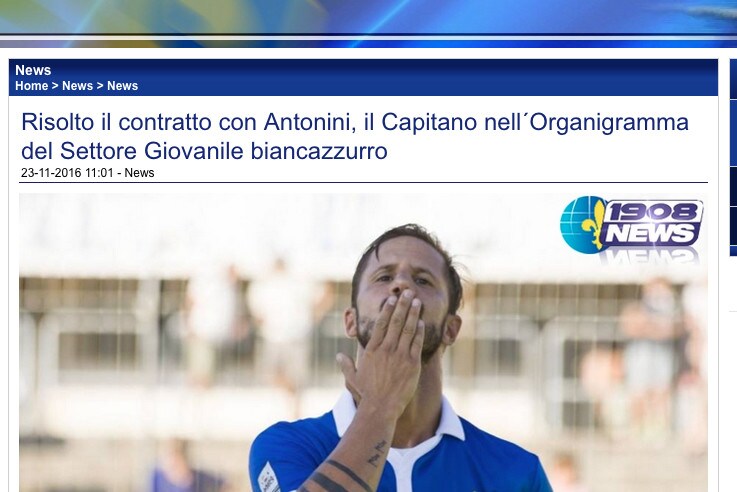 Calciomercato Prato, Antonini si ritira dal calcio