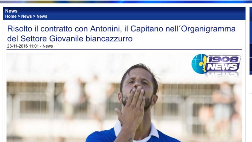 Calciomercato Prato, Antonini si ritira dal calcio