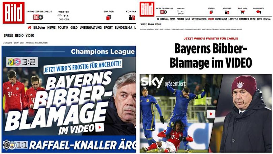 Bayern Monaco, la "Bild": «Tempi gelidi per Ancelotti»