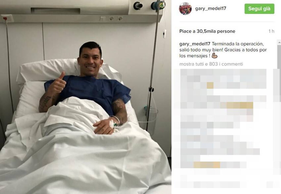 Inter, Medel operato al ginocchio: intervento riuscito