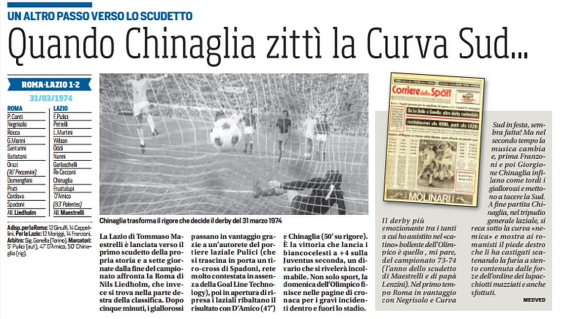 Quando Chinaglia zittì la Curva Sud