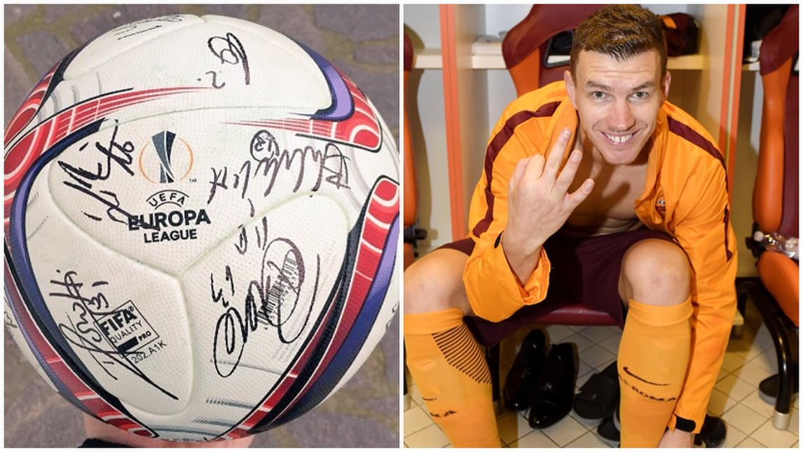 Roma, Dzeko che tripletta! Il pallone diventa un pezzo da museo