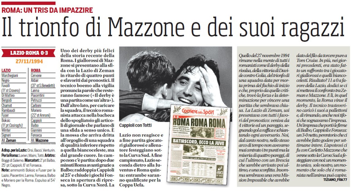 Il trionfo di Mazzone e dei suoi ragazzi