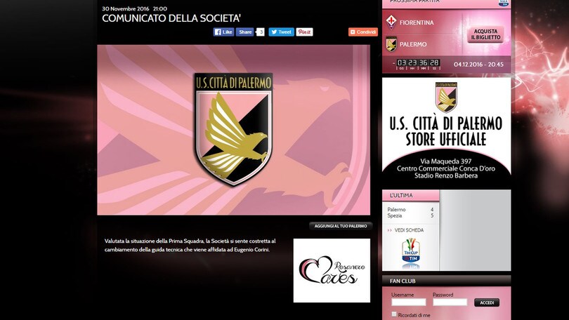 Palermo, ufficiale: c'è Corini. Zamparini: «De Zerbi tecnico penoso»