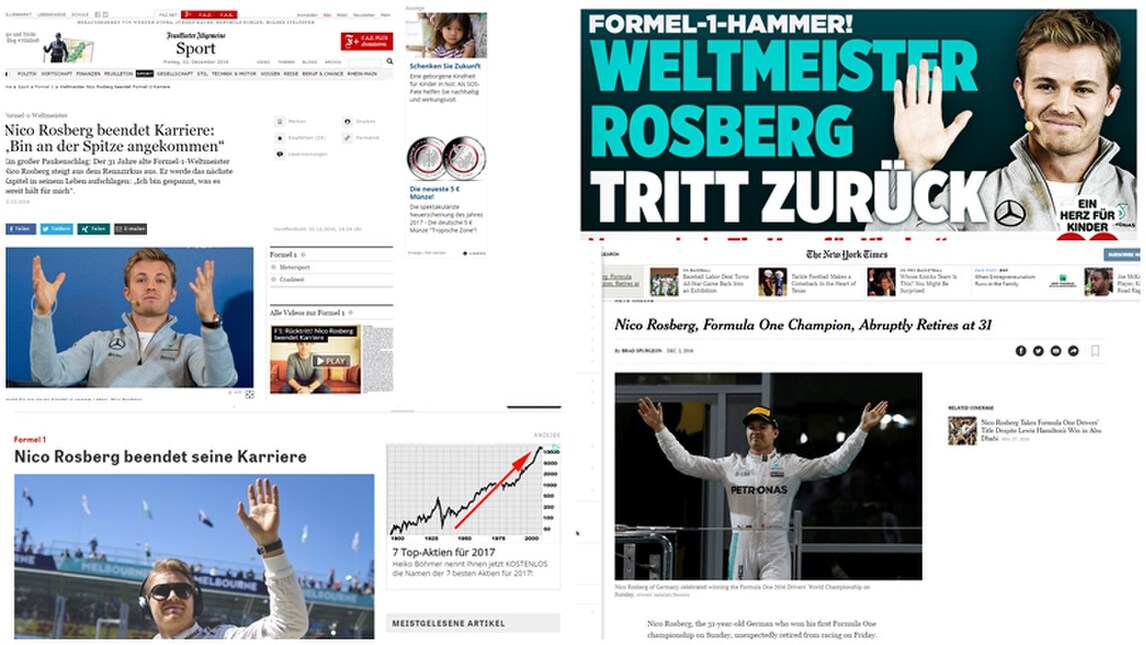 Rosberg, il clamoroso ritiro: le reazioni dal mondo