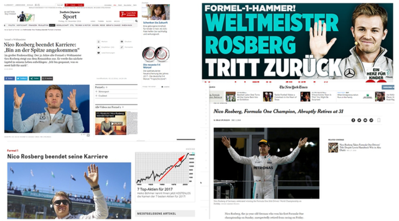 Rosberg, il clamoroso ritiro: le reazioni dal mondo
