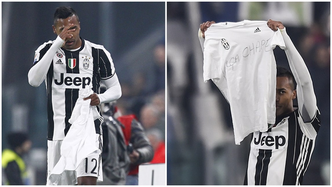 Alex Sandro, la maglia in ricordo della Chapecoense