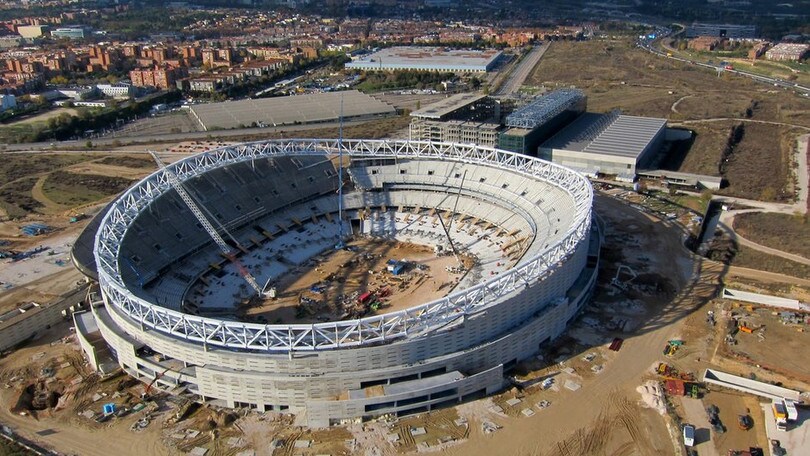 Stadio Atletico Madrid, proseguono i lavori nel nuovo impianto