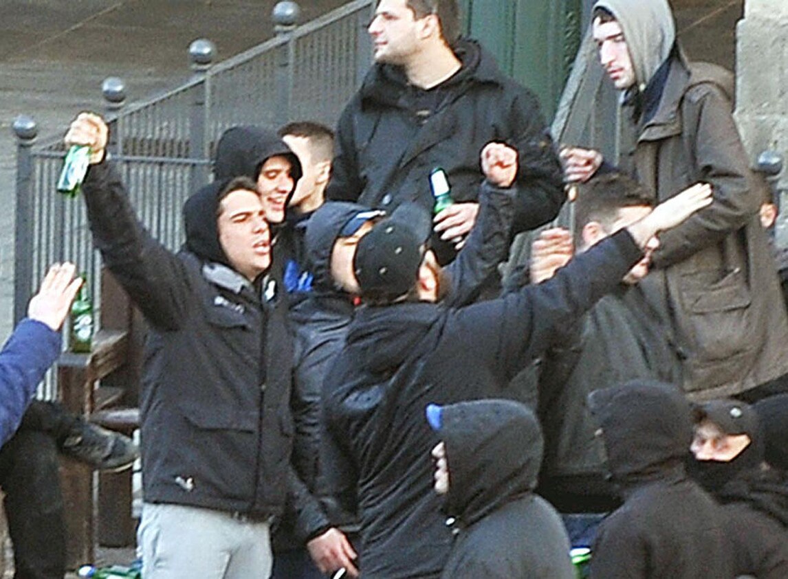 Torino: i disordini dei tifosi della Dinamo Zagabria in centro città