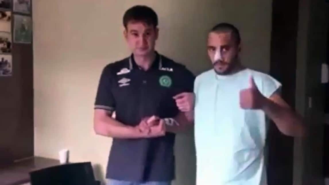 Chapecoense, le prime immagini di Ruschel: uno dei sopravvissuti