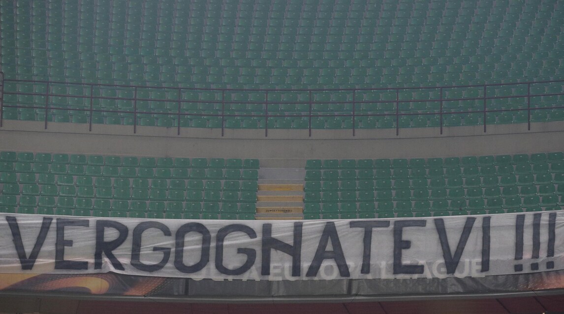 Inter, «Vergognatevi»: Curva Nord vuota contro lo Sparta Praga