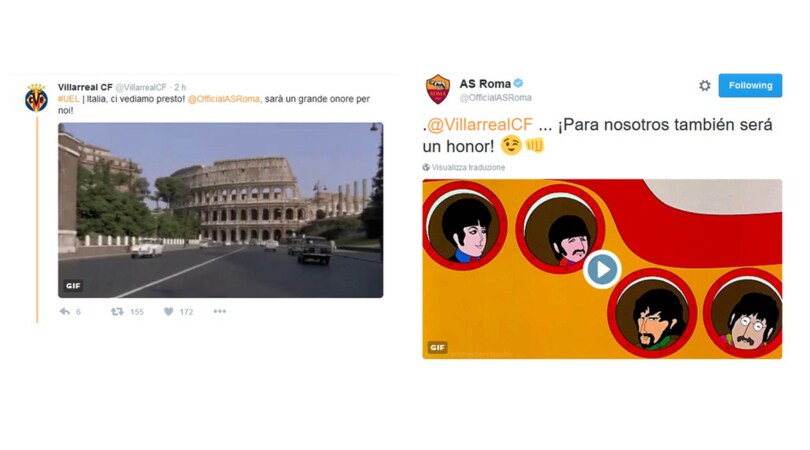 Villarreal-Roma, carezze reciproche sui social: «Un onore». «Anche per noi»