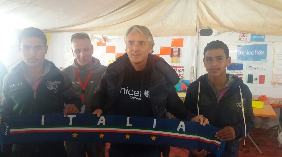 Mancini, missione in Giordania per l'Unicef