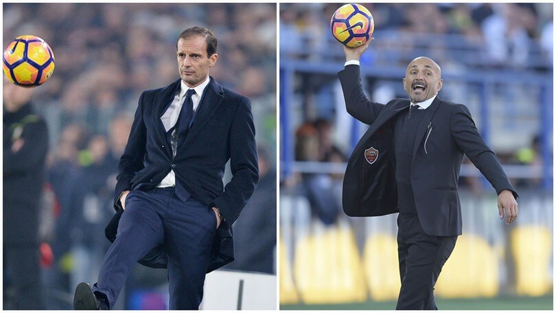 Juventus-Roma, Allegri vs Spalletti: Max fa più punti, Luciano trova più gol
