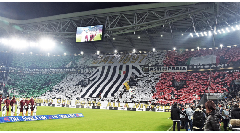 Juventus-Roma, lo spettacolo della coreografia allo Stadium