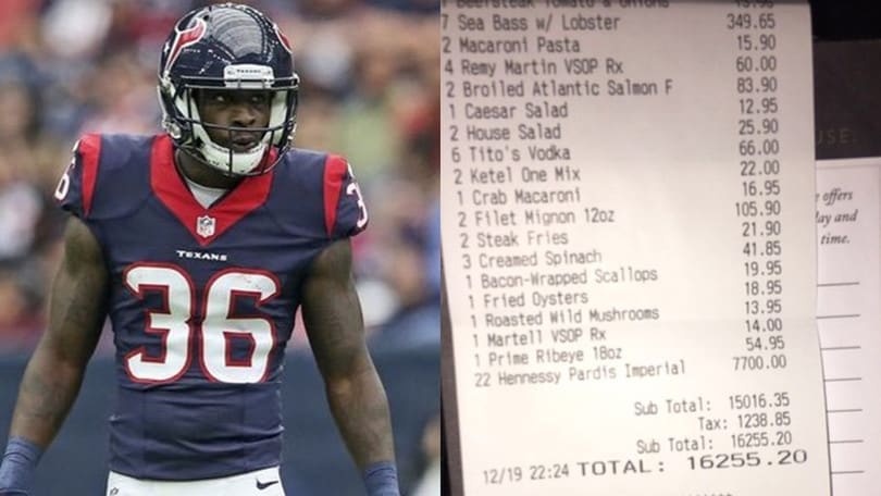 Texans, la cena con cognac costa cara al rookie