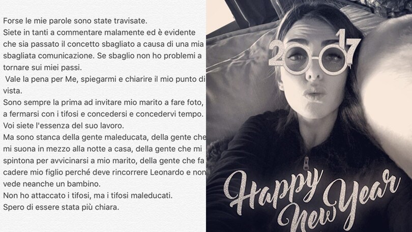 Lady Bonucci si chiarisce con i tifosi
