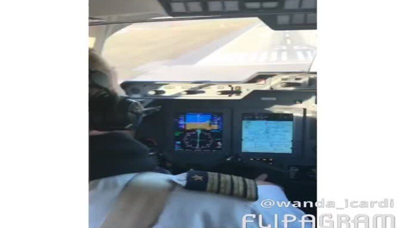 Wanda Nara, un video in fase di atterraggio