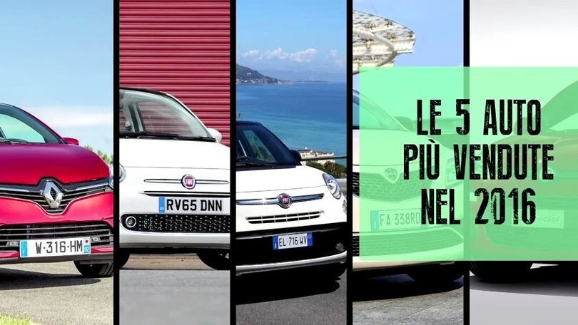 Le 5 auto più vendute in Italia nel 2016