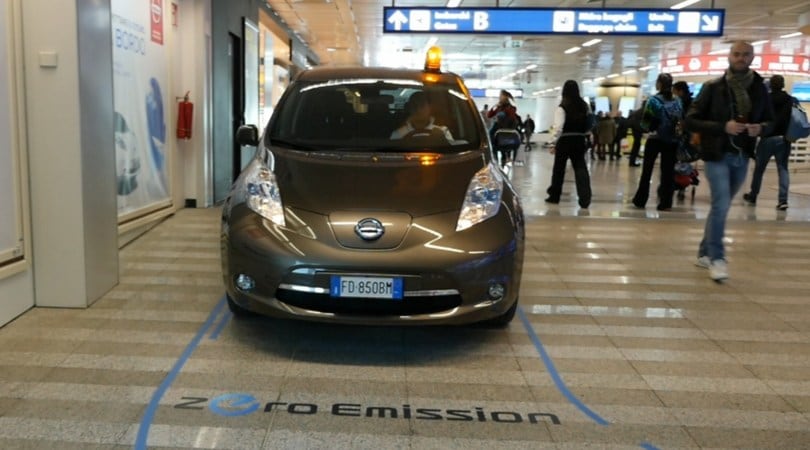 Nissan, shuttle elettrico gratuito all’aeroporto di Fiumicino