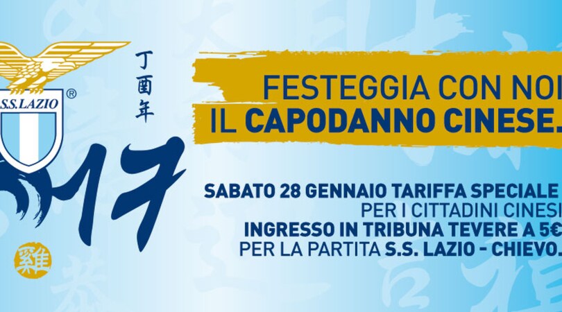 C'è il Capodanno cinese: per Lazio-Chievo i cittadini cinesi in tribuna Tevere a 5 euro