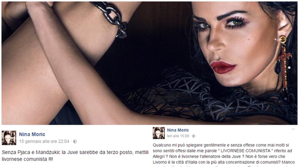 Nina Moric: «Allegri, livornese comunista», è bufera social