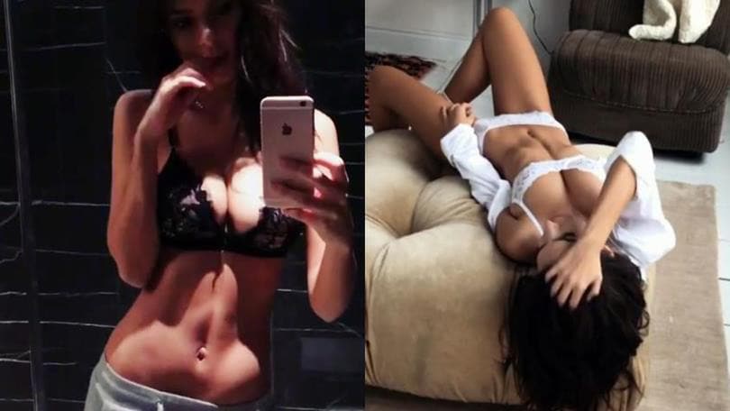 Emily Ratajkowski, anche la lingerie è bianconera