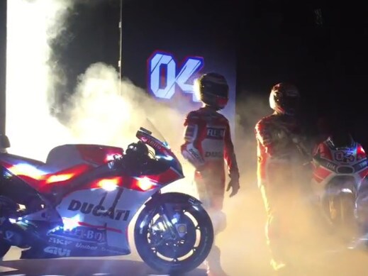 MotoGp: Lorenzo e Dovizioso presentano la nuova Ducati