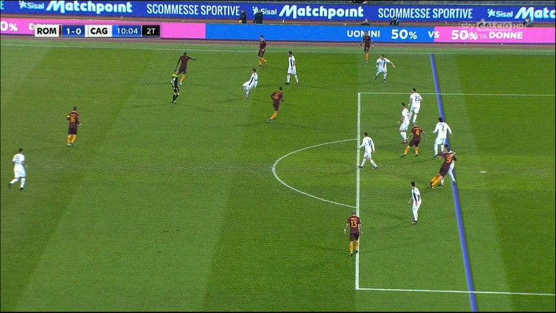 Proteste del Cagliari sul gol di Dzeko. Ma Spalletti: «Fallo nostro»