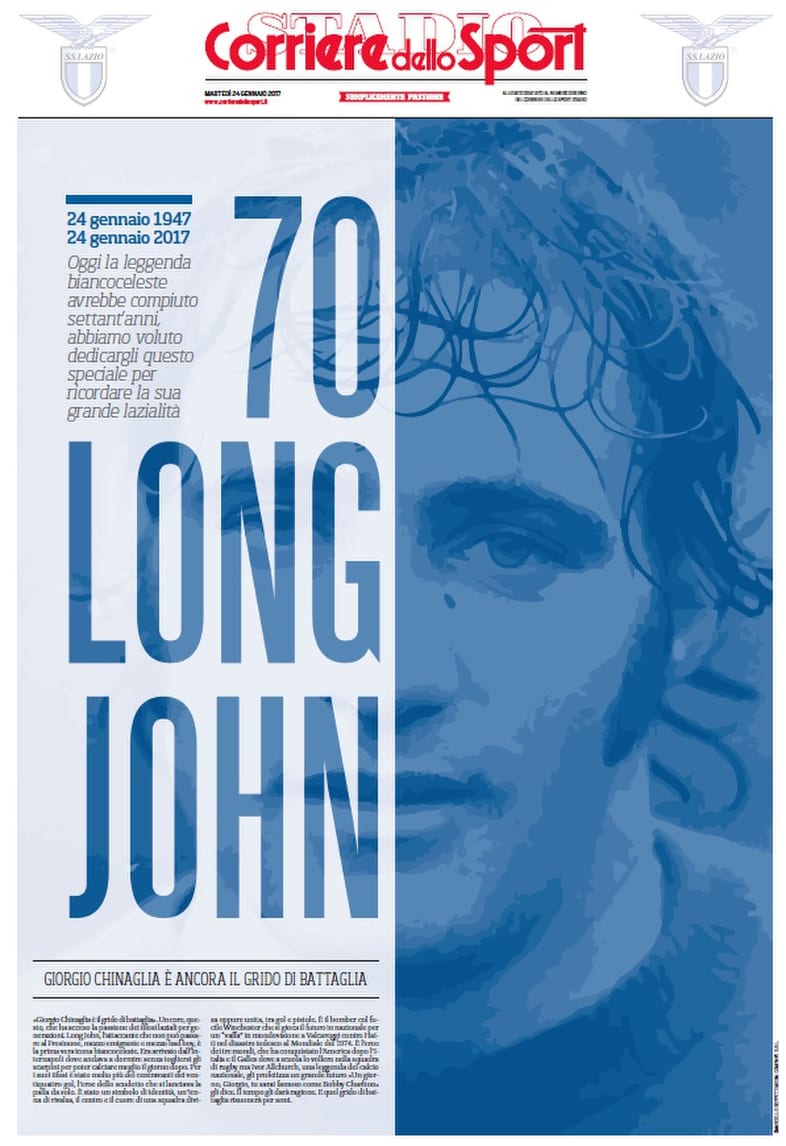 Giorgio Chinaglia è ancora il grido di battaglia: 70 Long John