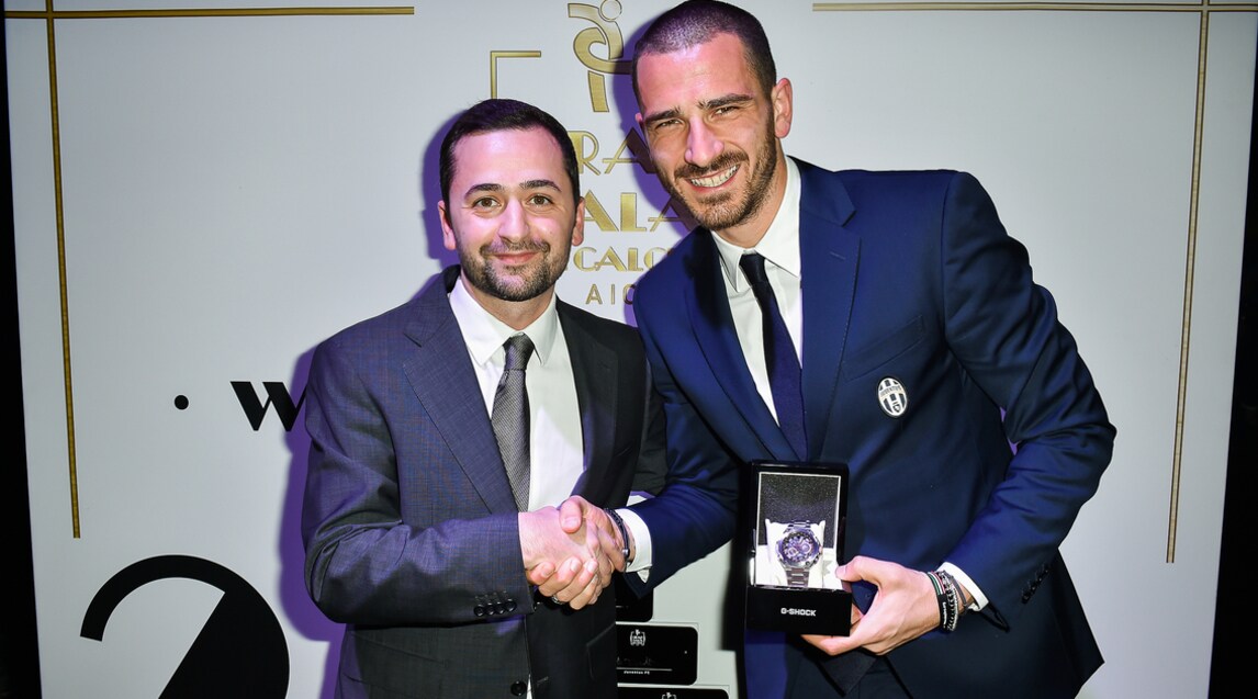 Giorgio Chiellini, Leonardo Bonucci e Radja Nainggolan premiati da G-Shock