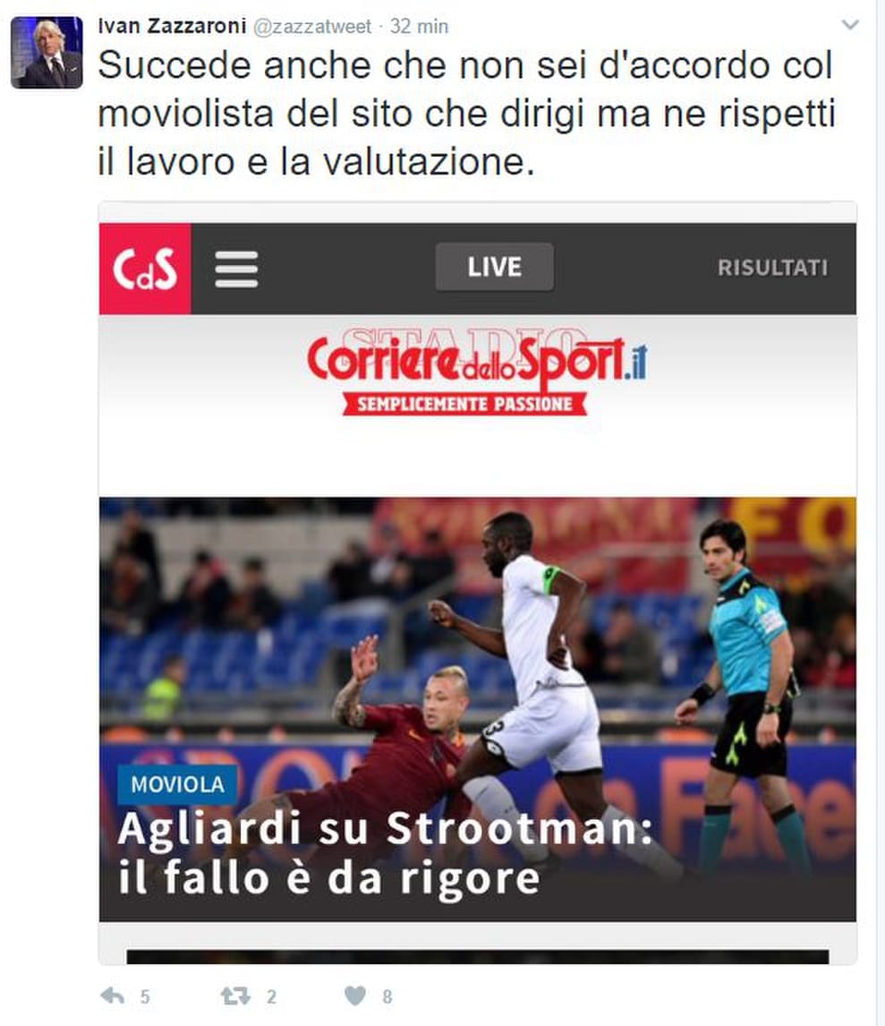 Rigore per la Roma: moviolista batte direttore 1-0?