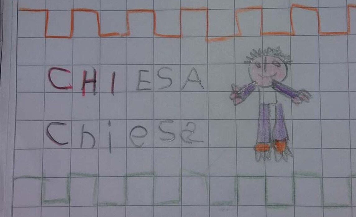 «Disegnate una chiesa». E il bimbo disegna l'attaccante della Fiorentina